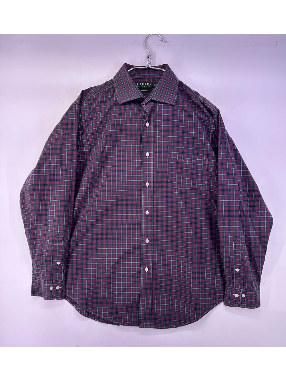 Ralph Lauren Red Green purple Dress ButtonDown Shirt Size 17